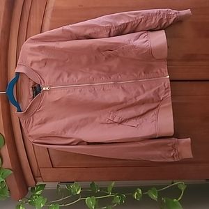 Rose gold bomber jacket